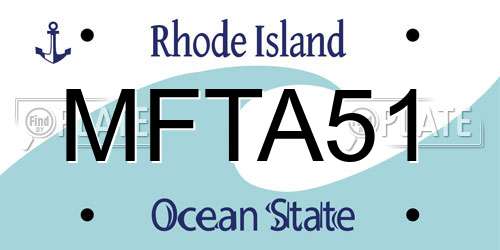 MFTA51 Rhode Island License Plate