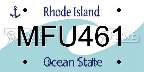 MFU461 Rhode Island License Plate