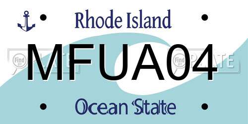 MFUA04 Rhode Island License Plate