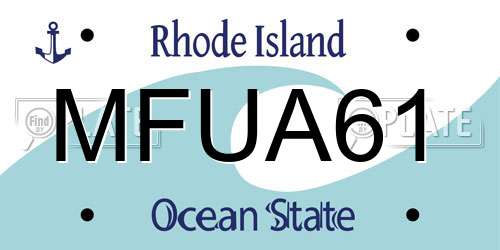 MFUA61 Rhode Island License Plate