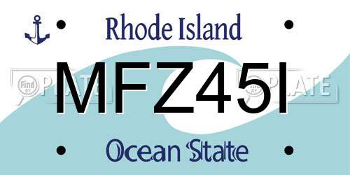 MFZ45I Rhode Island License Plate