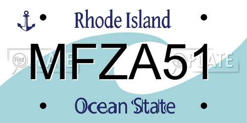 MFZA51 Rhode Island License Plate