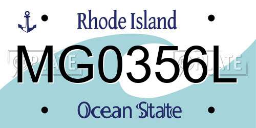 MG0356L Rhode Island License Plate