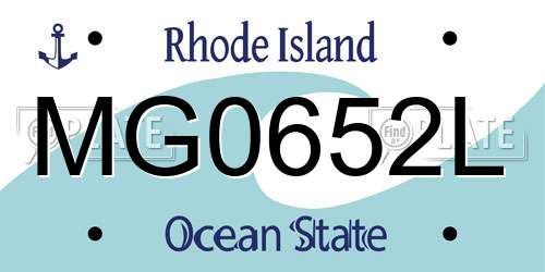 MG0652L Rhode Island License Plate