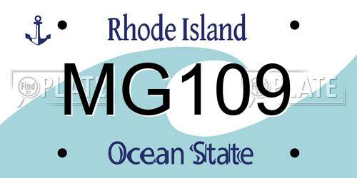 MG109 Rhode Island License Plate