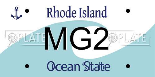 MG2 Rhode Island License Plate