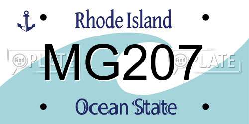 MG207 Rhode Island License Plate