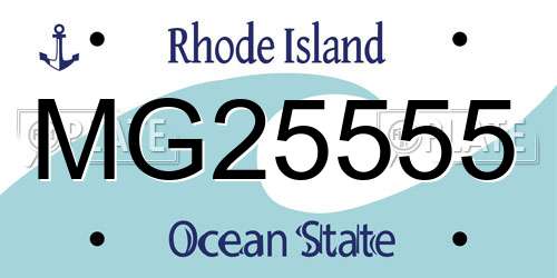 MG25555 Rhode Island License Plate