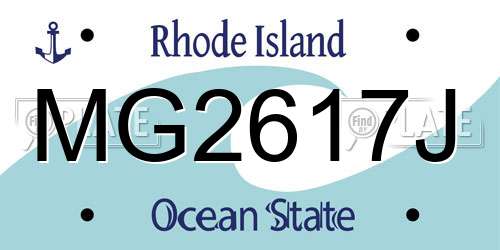 MG2617J Rhode Island License Plate