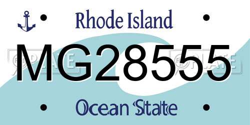MG28555 Rhode Island License Plate