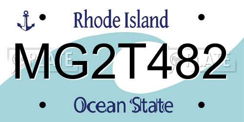 MG2T482 Rhode Island License Plate