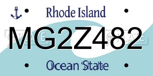 MG2Z482 Rhode Island License Plate