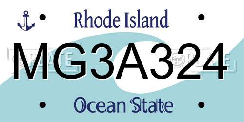 MG3A324 Rhode Island License Plate