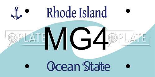 MG4 Rhode Island License Plate
