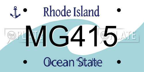 MG415 Rhode Island License Plate