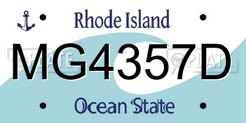 MG4357D Rhode Island License Plate