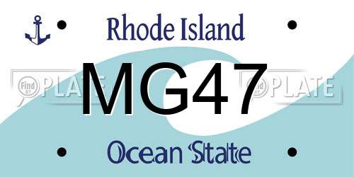 MG47 Rhode Island License Plate