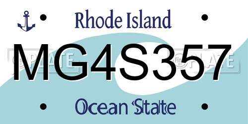 MG4S357 Rhode Island License Plate