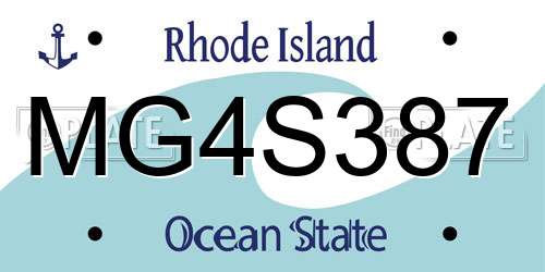 MG4S387 Rhode Island License Plate