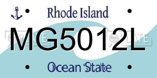 MG5012L Rhode Island License Plate
