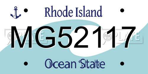 MG52117 Rhode Island License Plate
