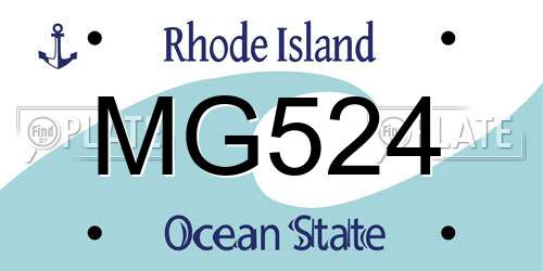 MG524 Rhode Island License Plate
