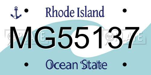 MG55137 Rhode Island License Plate