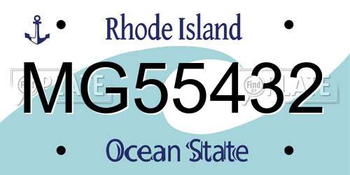 MG55432 Rhode Island License Plate