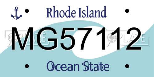 MG57112 Rhode Island License Plate