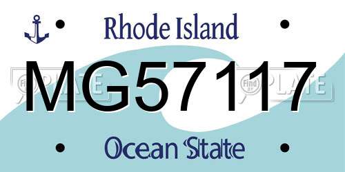 MG57117 Rhode Island License Plate