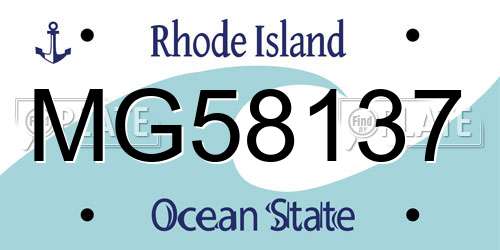 MG58137 Rhode Island License Plate