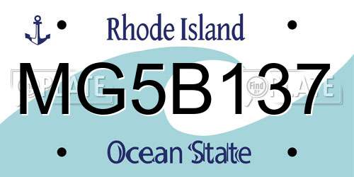 MG5B137 Rhode Island License Plate