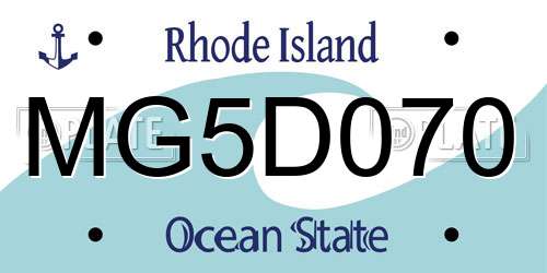 MG5D070 Rhode Island License Plate