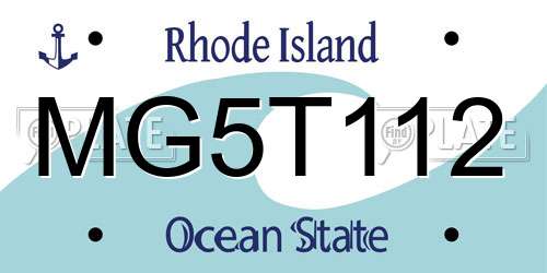 MG5T112 Rhode Island License Plate