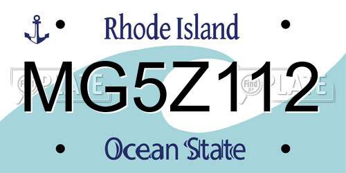 MG5Z112 Rhode Island License Plate