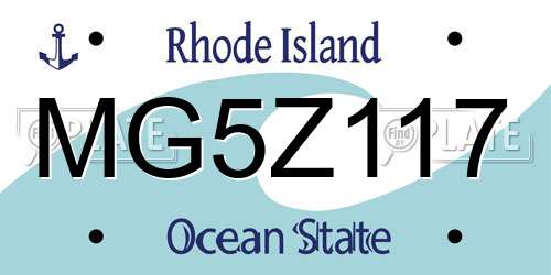 MG5Z117 Rhode Island License Plate