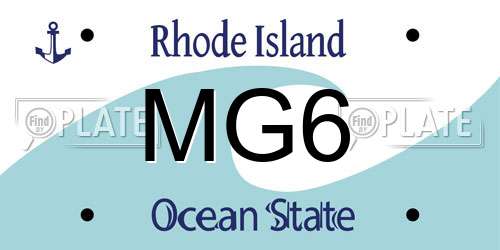 MG6 Rhode Island License Plate