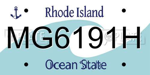MG6191H Rhode Island License Plate