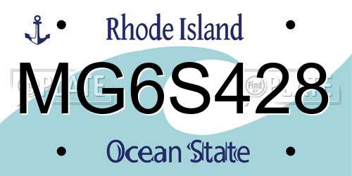 MG6S428 Rhode Island License Plate
