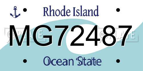 MG72487 Rhode Island License Plate