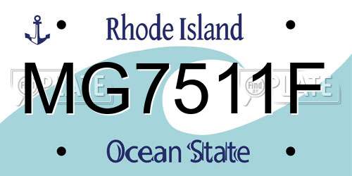 MG7511F Rhode Island License Plate