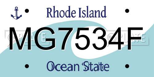 MG7534F Rhode Island License Plate