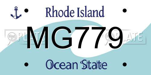 MG779 Rhode Island License Plate