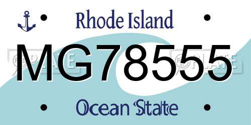 MG78555 Rhode Island License Plate