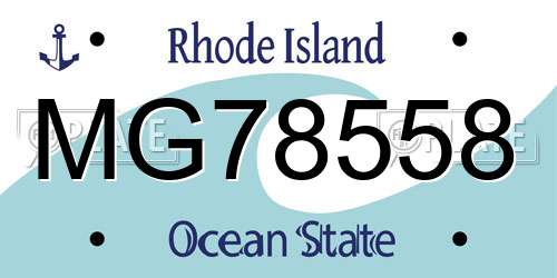 MG78558 Rhode Island License Plate