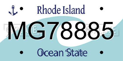 MG78885 Rhode Island License Plate