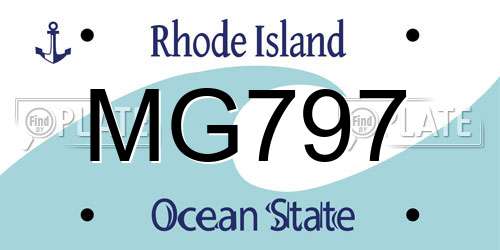 MG797 Rhode Island License Plate