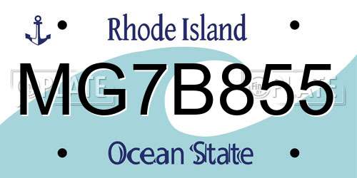 MG7B855 Rhode Island License Plate