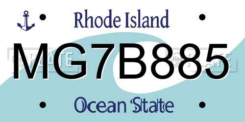 MG7B885 Rhode Island License Plate