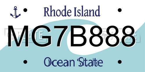 MG7B888 Rhode Island License Plate